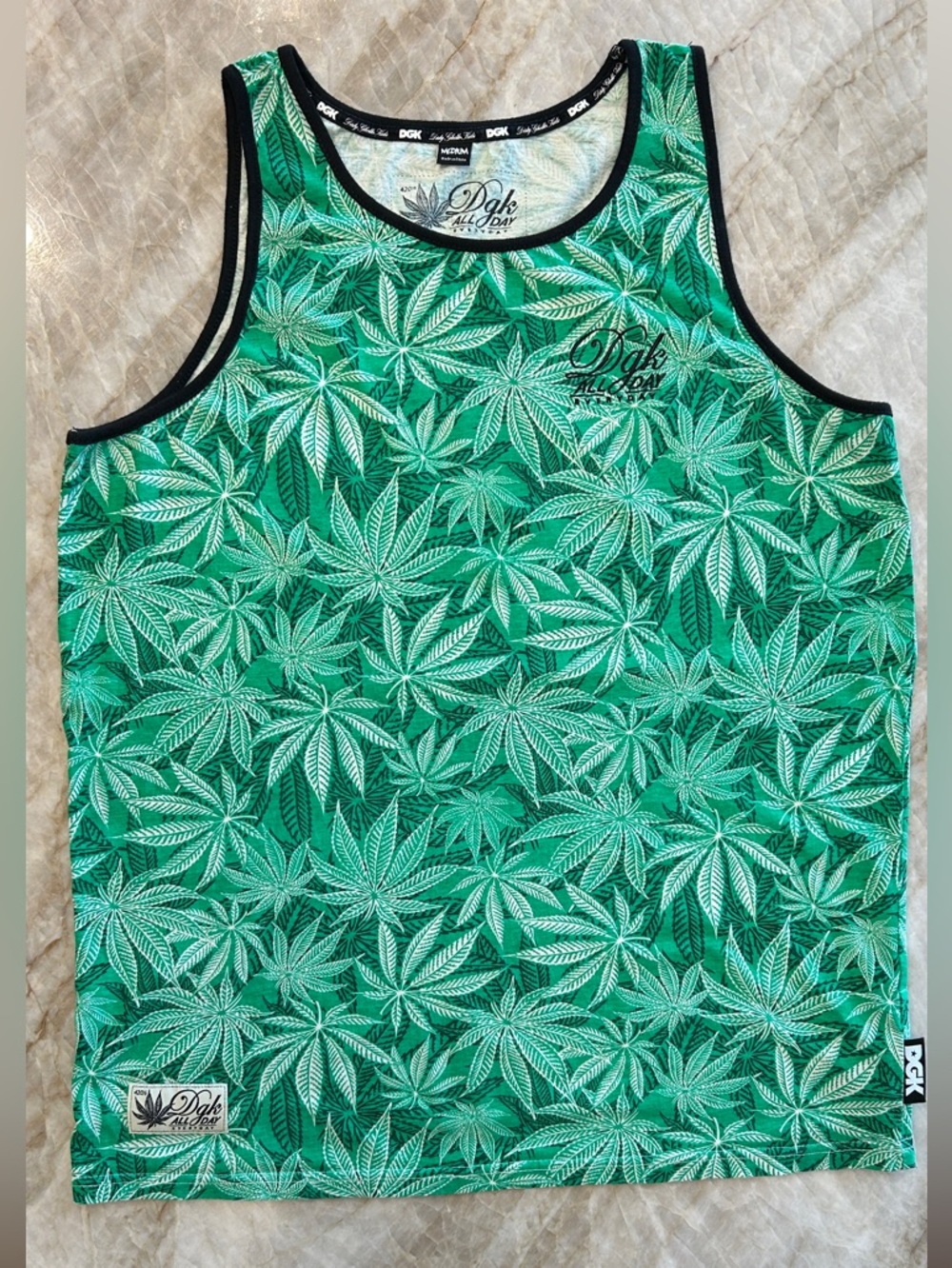 DGK Marijuana Leaf Tank Top Mens M 100% Cotton Streetwear